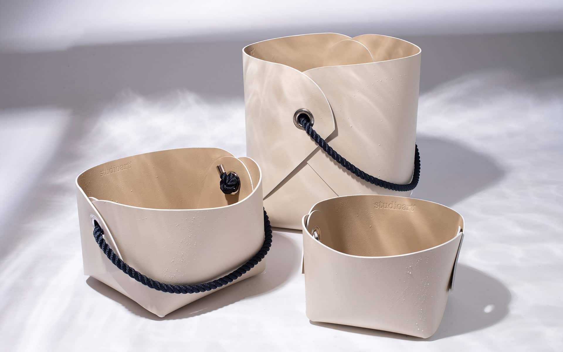 svuota tasche in pelle beige Studioart